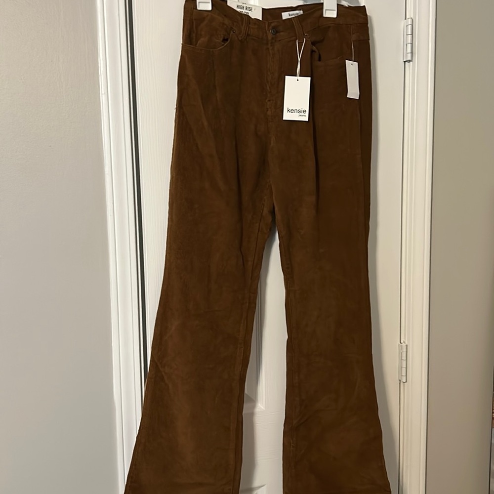 Brown corduroy jeans flare leg